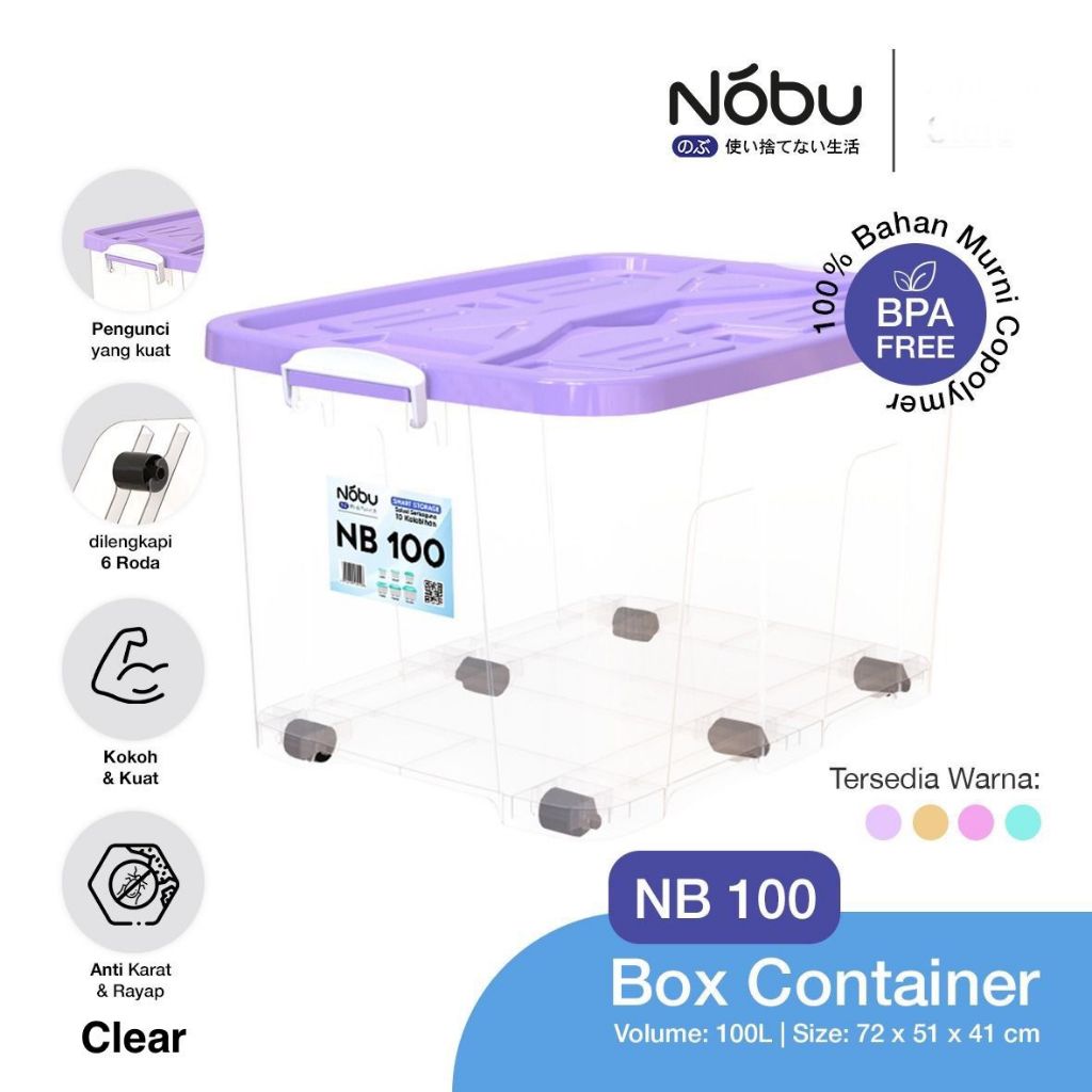 Jual Kontainer Box Nobu 100 Liter Bening Transparan (NB 100) Khusus ...