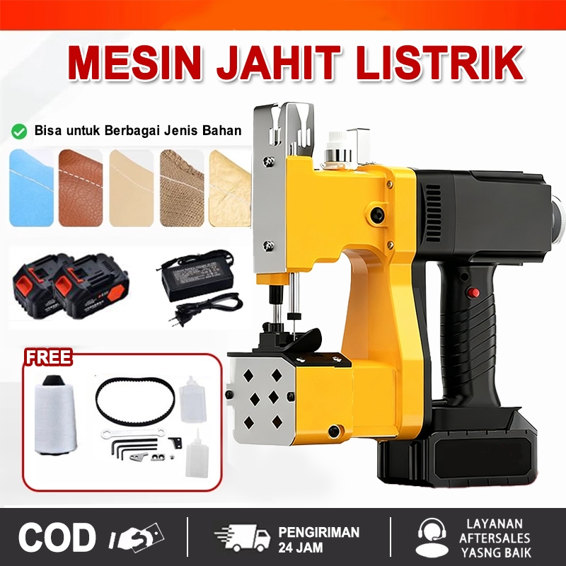 Mesin Jahit Karung Portable - Baterai Lithium & Motor Kuat | Jahit Otomatis untuk Karung Beras, Woven Bag, Terpal