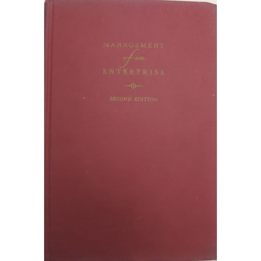 Jual BUKU MANAGEMENT OF AN ENTERPRISE SECOND EDITION BEKAS ORIGINAL ...