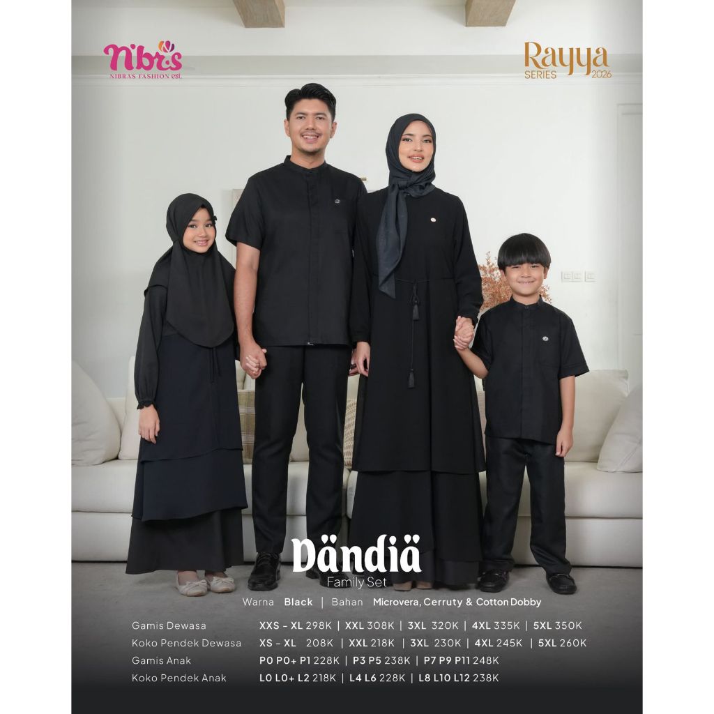 midi dress nibras gamis black dobby Produk NIBRAS HOUSE SOLO