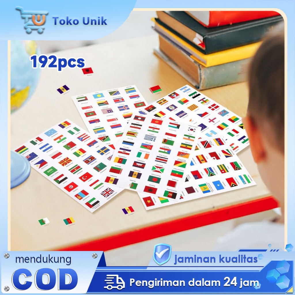 Jual Stiker Nasional 192pcs Bendera Dunia Sticker Bendera 192 Negara ...