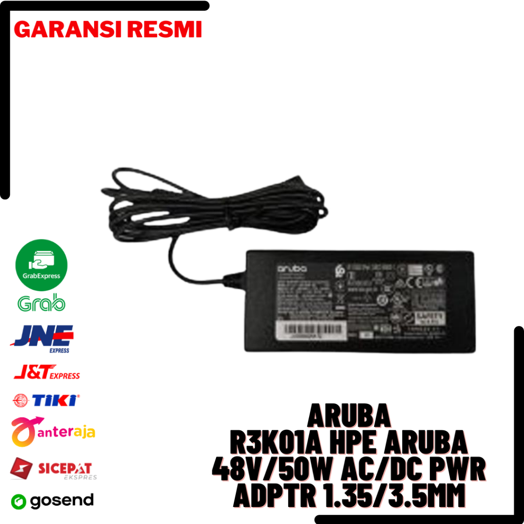 Jual R3K01A HPE Aruba 48V/50W AC/DC pwr adptr 1.35/3.5mm | Shopee Indonesia