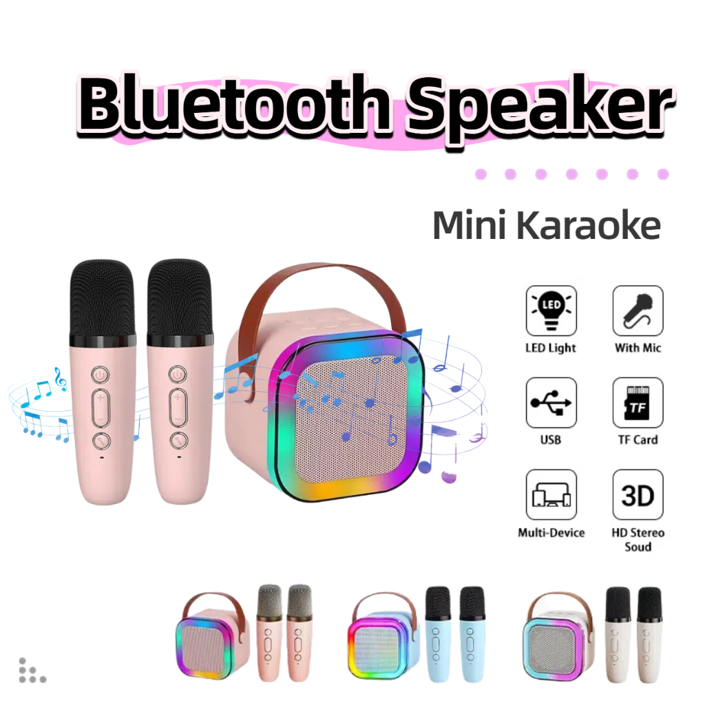 Jual Speaker Karaoke Mini Speaker Bluetooth Wireless With Mic Portable ...