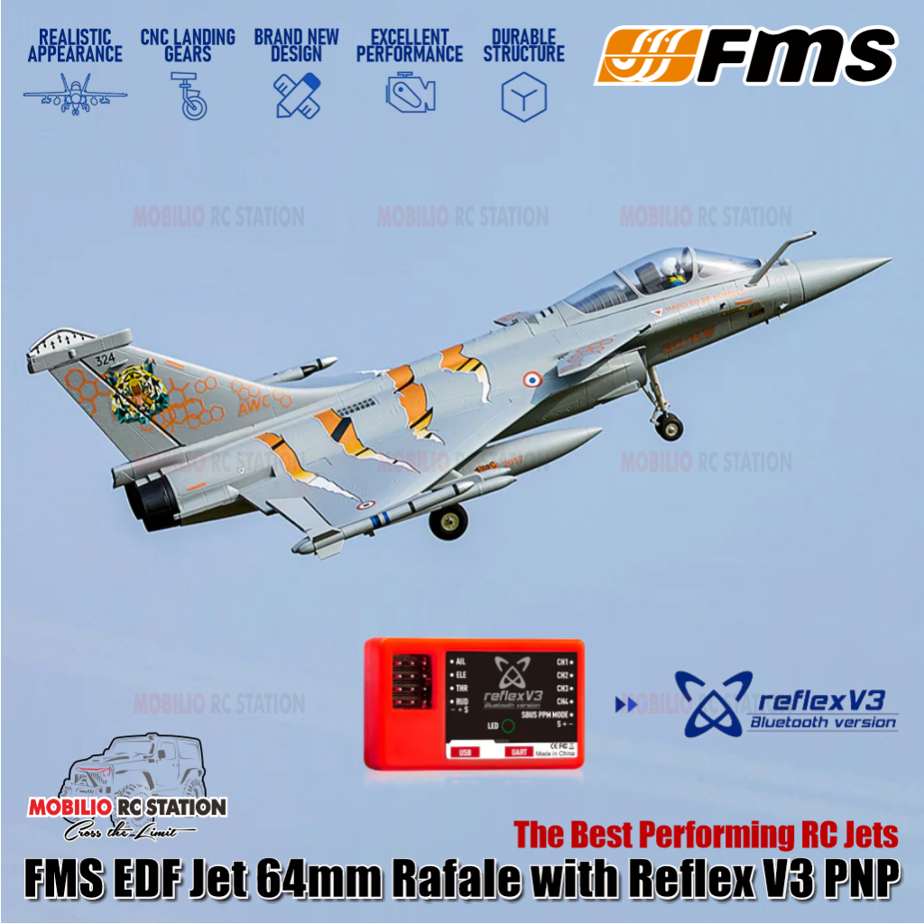 Jual FMS EDF Jet 64mm Rafale with Reflex V3 PNP The Best Performing RC ...