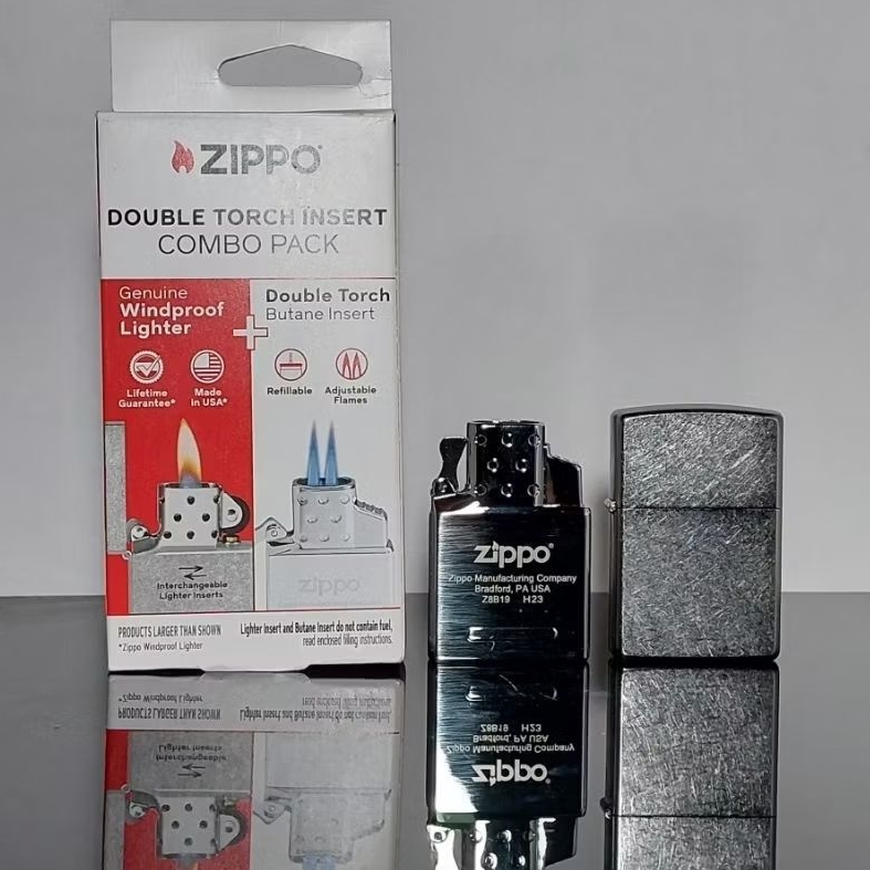 Jual ZIPPO DOUBLE TORCH INSERT COMBO PACK ( ZIPPO STREET CHROME LENGKAP ...
