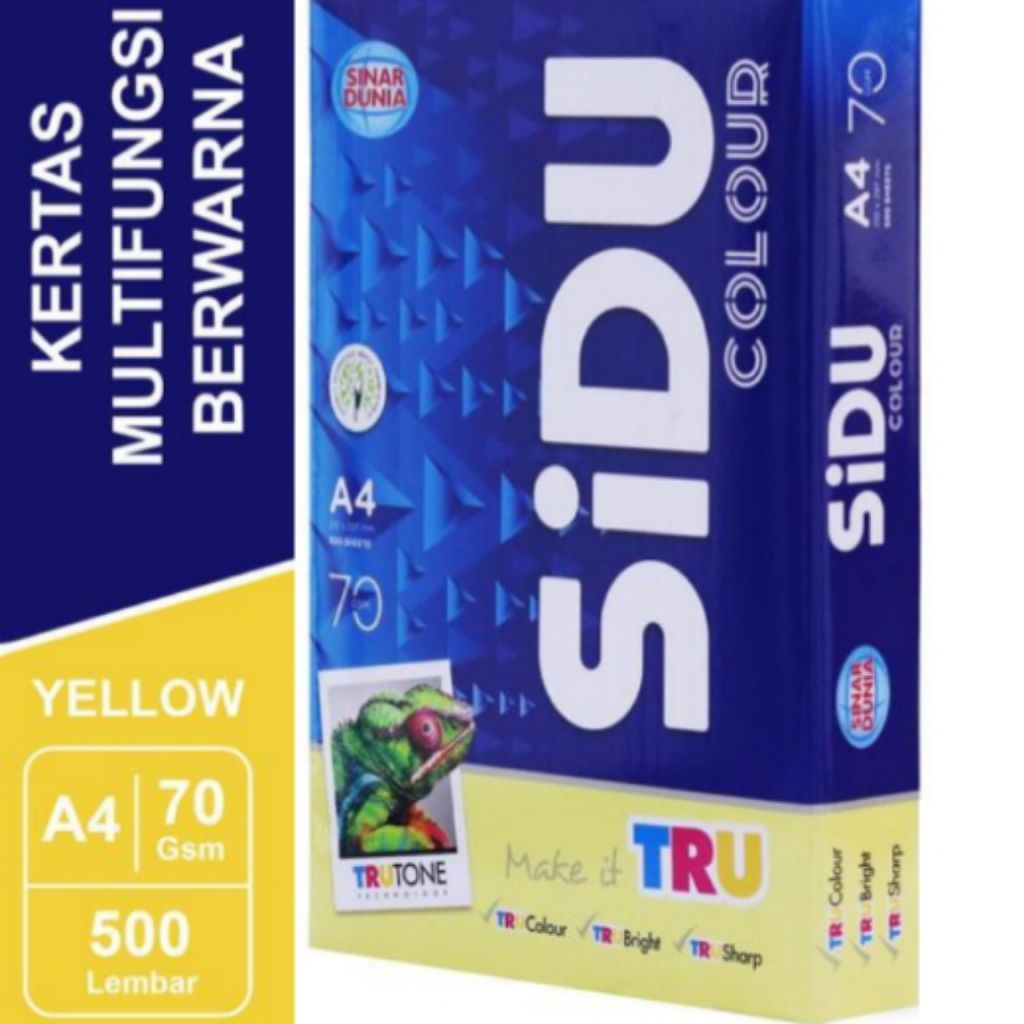 Jual Kertas HVS Warna Kuning A4 70 GSM SiDU | Shopee Indonesia