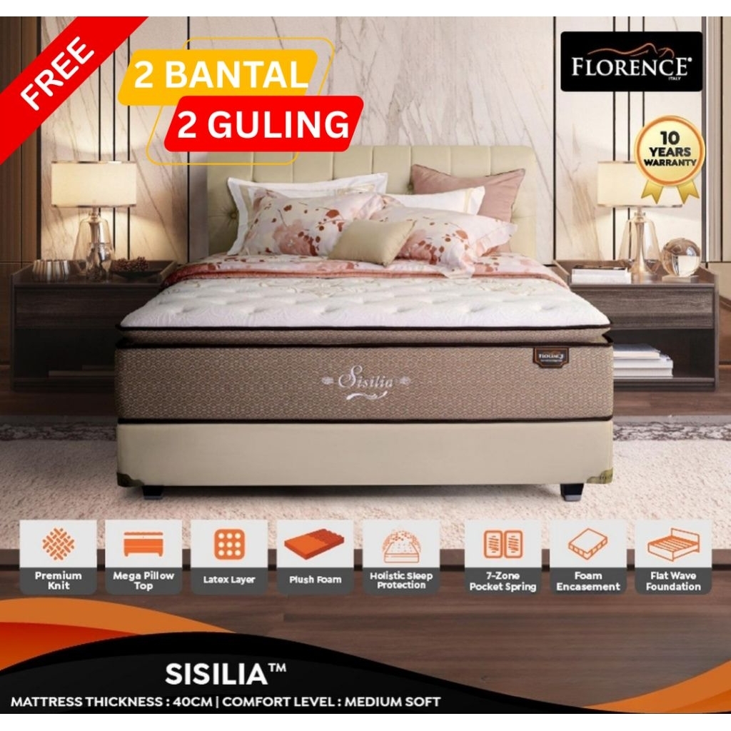 Jual [READY STOCK] MATRAS SPRINGBED FLORENCE SISILIA 180 X 200 X 40 CM ...