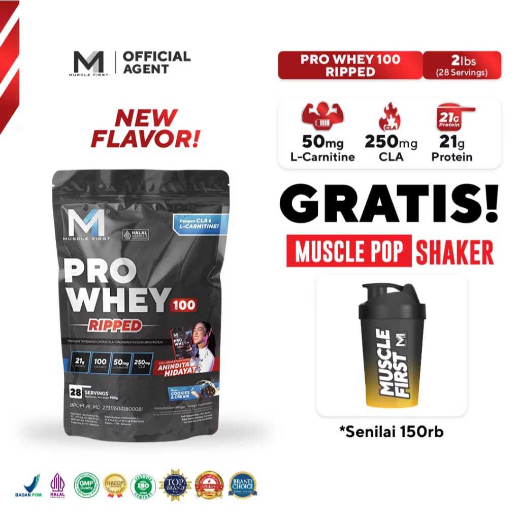 Jual MUSCLE FIRST Pro Whey 100 Ripped 2lbs/900gr - Whey Protein with L ...