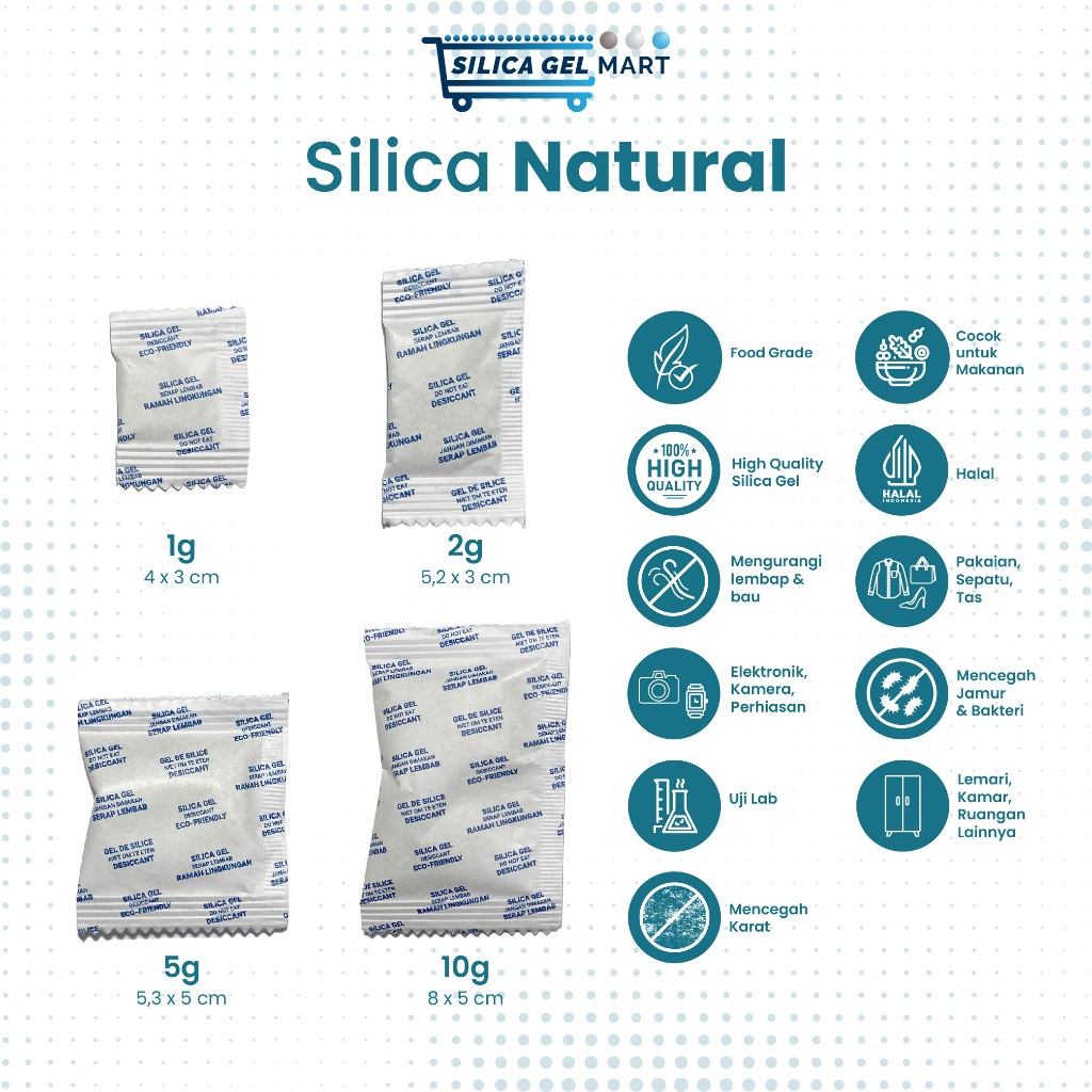 Jual Silica Natural Total 100gr/Pack x 100pack | Shopee Indonesia