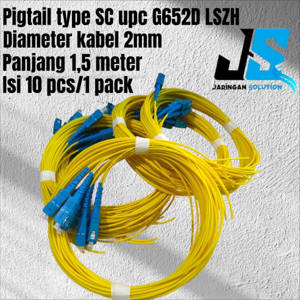 Jual Pigtail SC upc 2mm panjang 1,5m G652D LSZH isi 10 pcs/1 pack ...