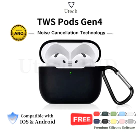 Utech Pods Gen4 TWS Bluetooth 5.3 Earphone Bluetooth With Microphone HiFi Stereo Bass Earbuds