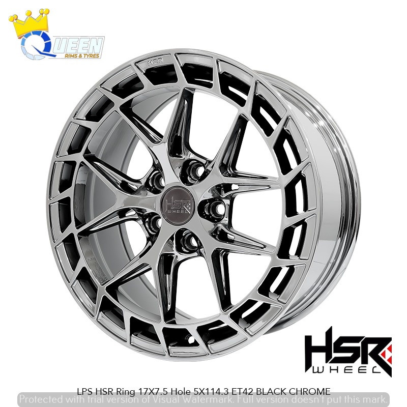 Jual Velg Ring 17 Pelek Mobil HSR LPS R17 pcd 5x114,3 Black Chrome for ...