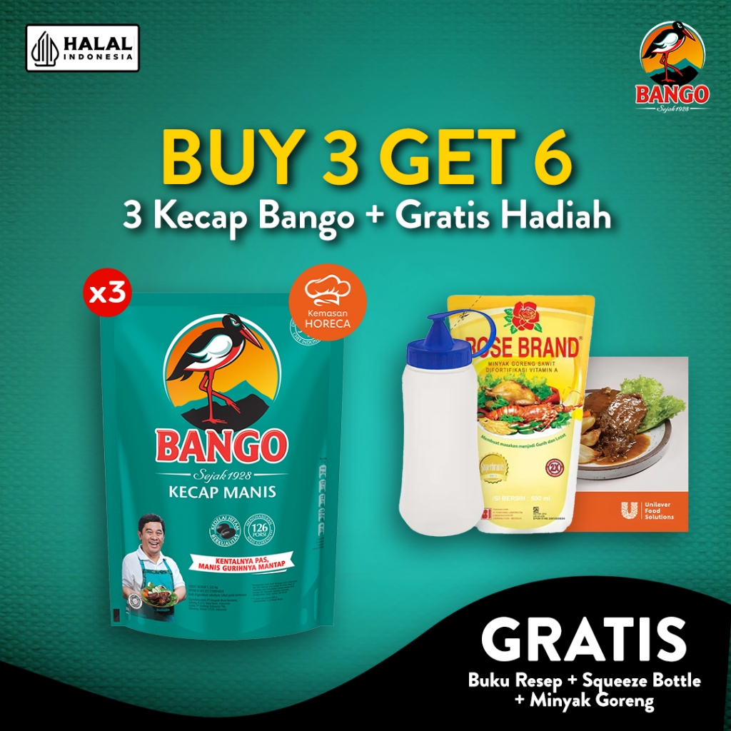 Jual [BUY 3 GET 6] Bango Pouch 1.52Kg (x3) FREE Minyak + Squeeze Bottle ...