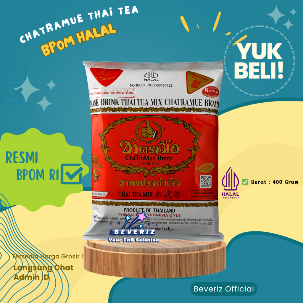 Jual Chatramue Thai Tea Original 400 Gram Halal Original Autenthic ...