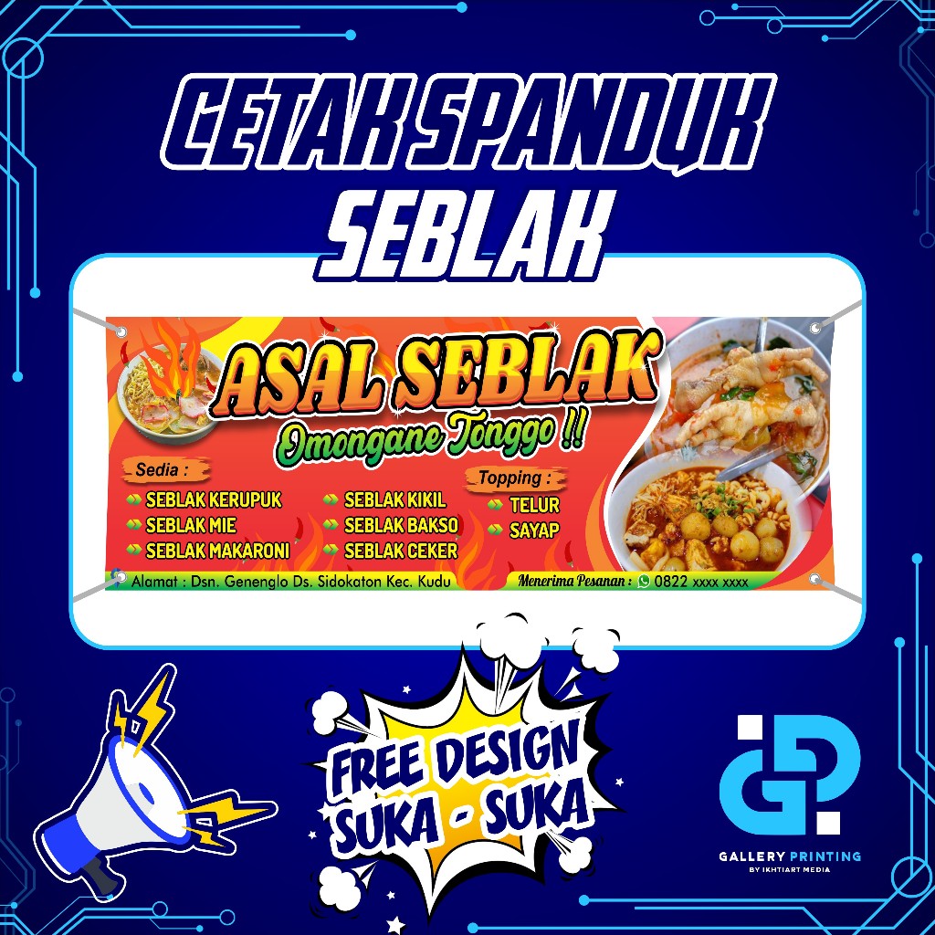 Jual Cetak Spanduk Seblak Prasmanan Custom Free Design Suka Suka ...