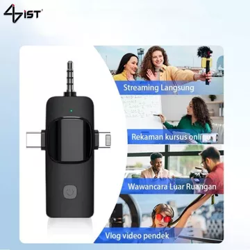 IST 3 IN 1 Mic Wireless Clip On 2 Microphone Wireless Clip On Noise Reduction Mikrofon Konten