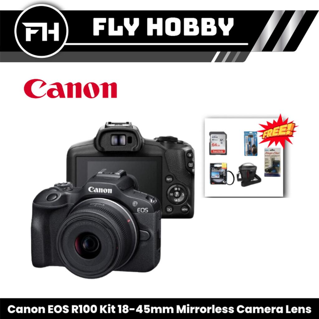 Jual Canon EOS R100 Kit 18-45mm Mirrorless Camera Lens | Shopee Indonesia