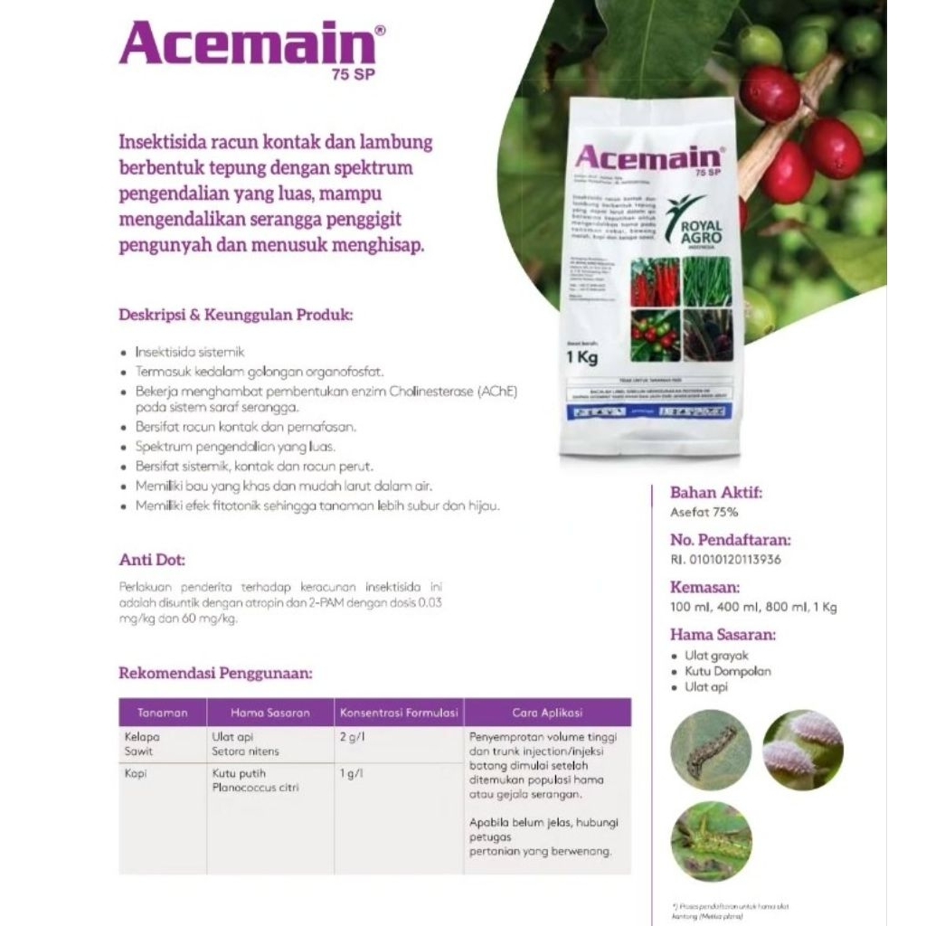 Jual Insektisida ACEMAIN 75SP isi 1KG | Shopee Indonesia