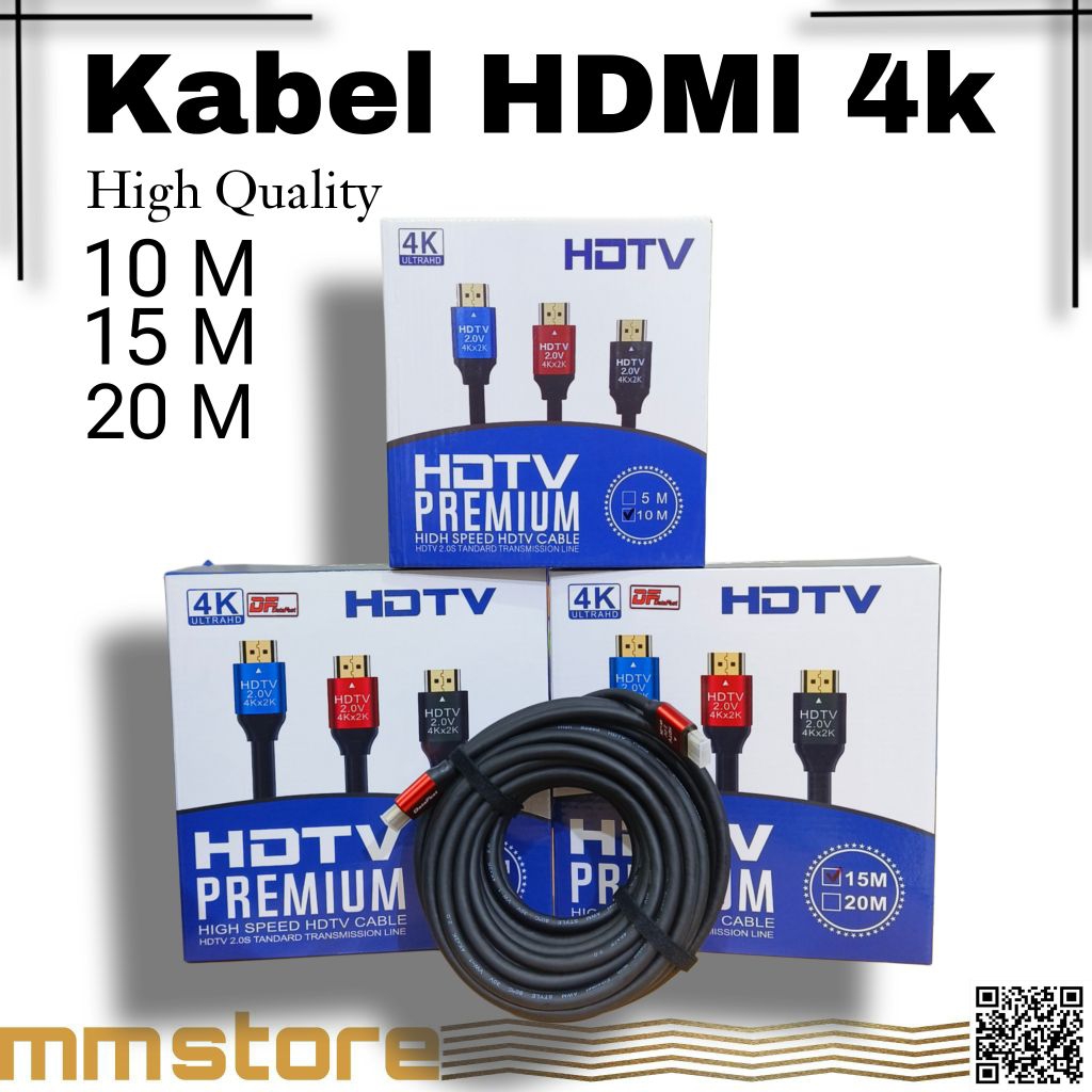 Jual Kabel HDMI 4K ultra HD ukuran 10 , 15 , 20 meter . premium high ...