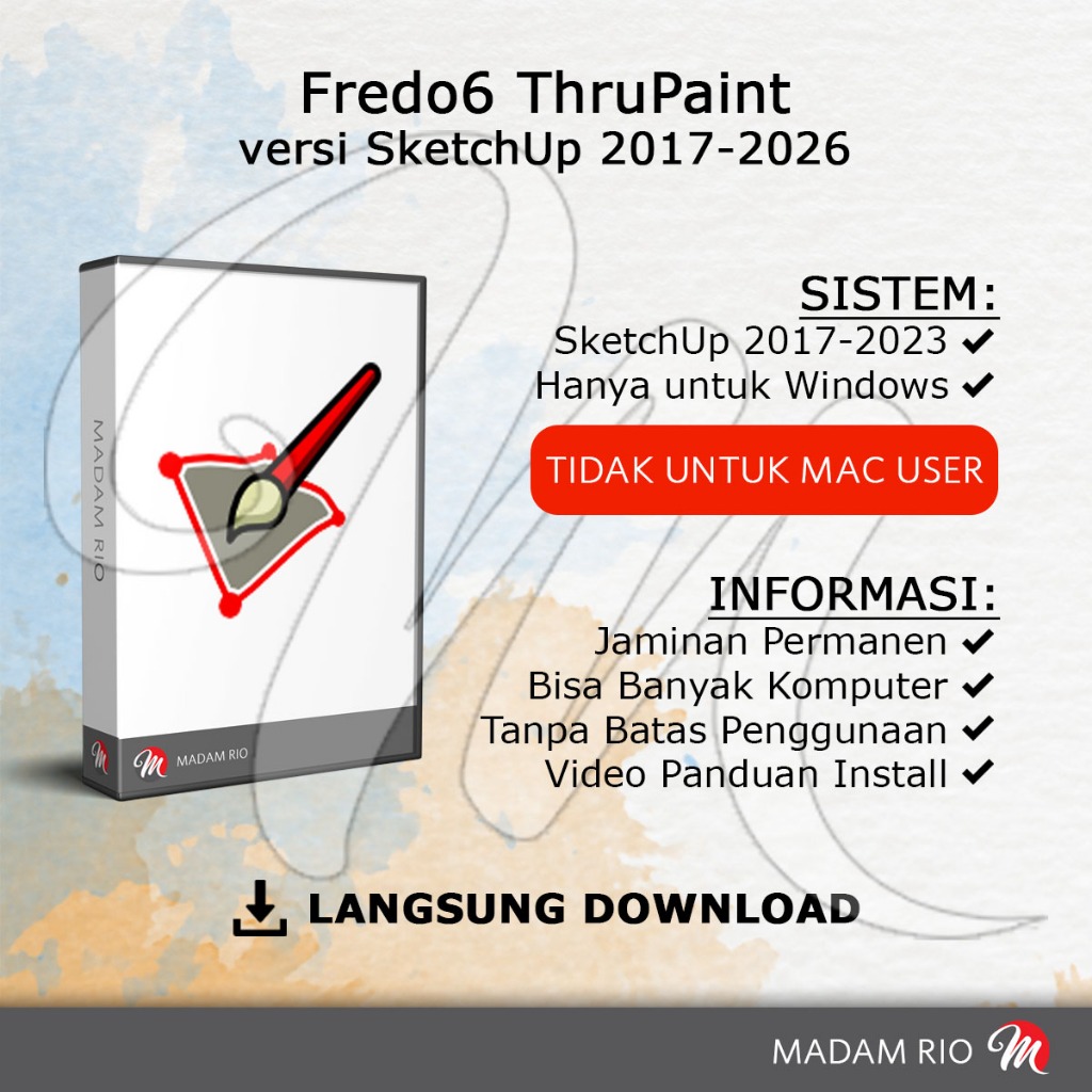 Fredo6 ThruPaint atau Fredo Thru Paint Plugin SketchUp 2017-2026 Full Versi Permanen