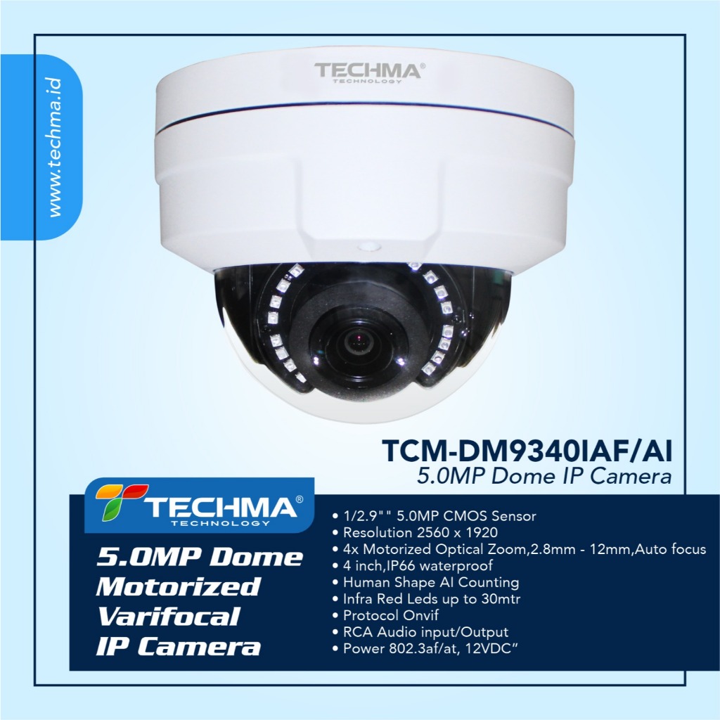 Jual Techma 5.0MP Motorized Varifocal IP Camera IR [Human Shape AI ...