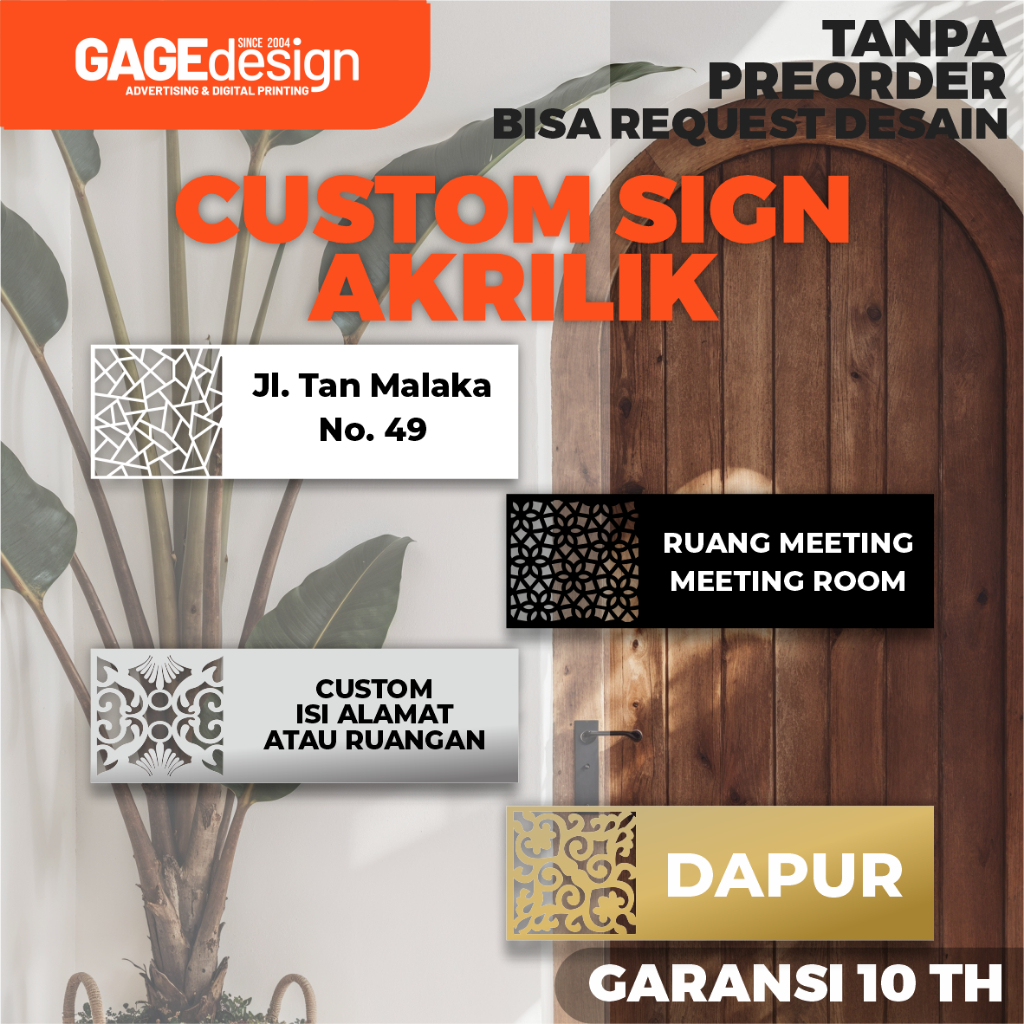 Jual Custom Sign Akrilik Rumah / Ruangan Aesthetic Simple Akrilik Bebas ...