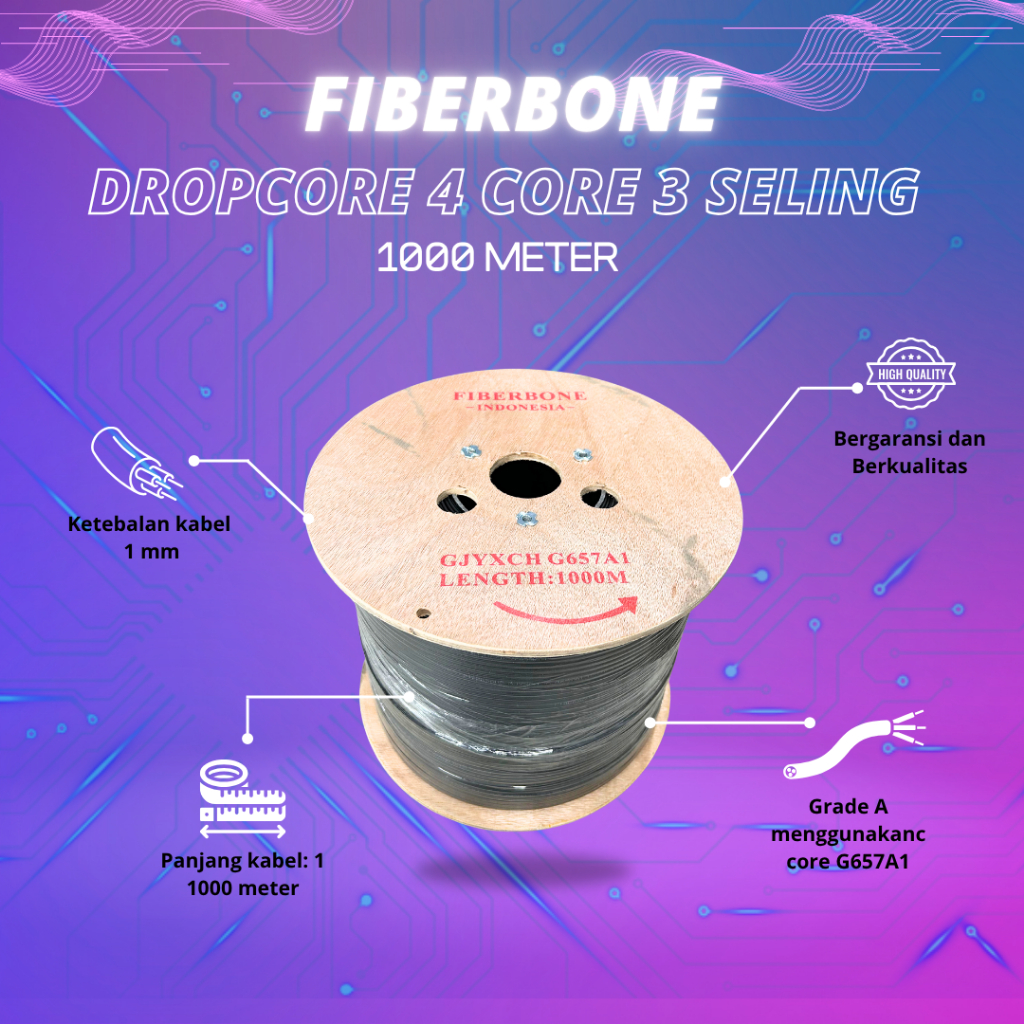 Jual DROPCORE FIBEART 4 CORE 3 SELING FTTH FIBER OPTIC | Shopee Indonesia