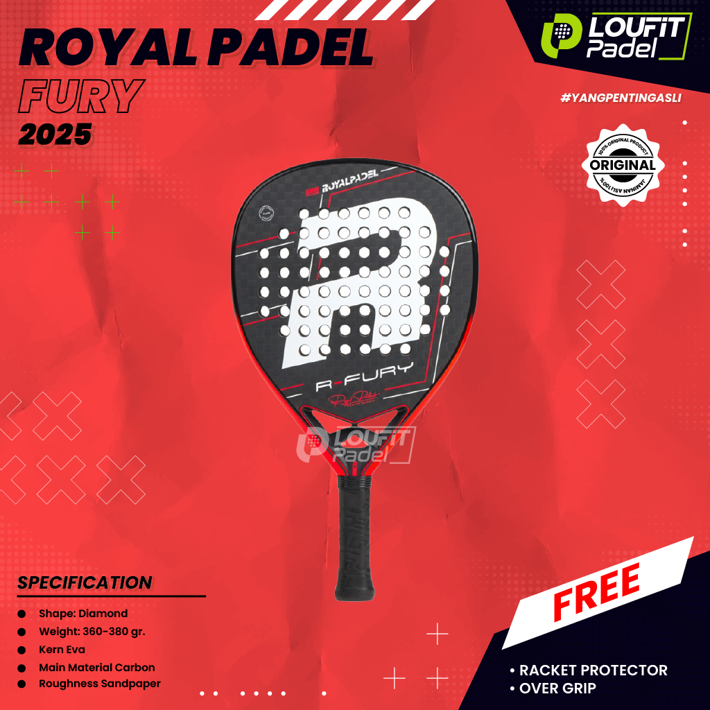 Jual Racket Padel ROYAL PADEL FURY (2025) Carbon 12K | Raket Padel ...