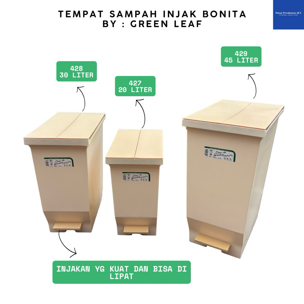 Jual GREEN LEAF - Tempat Sampah Injak BONITA 427-428-429 Tempat Sampah ...