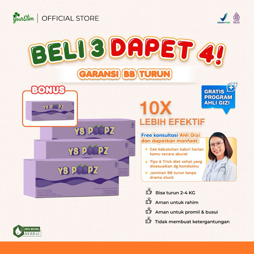 Jual Yourslim poopz - 1 box isi 5 sachet | Shopee Indonesia