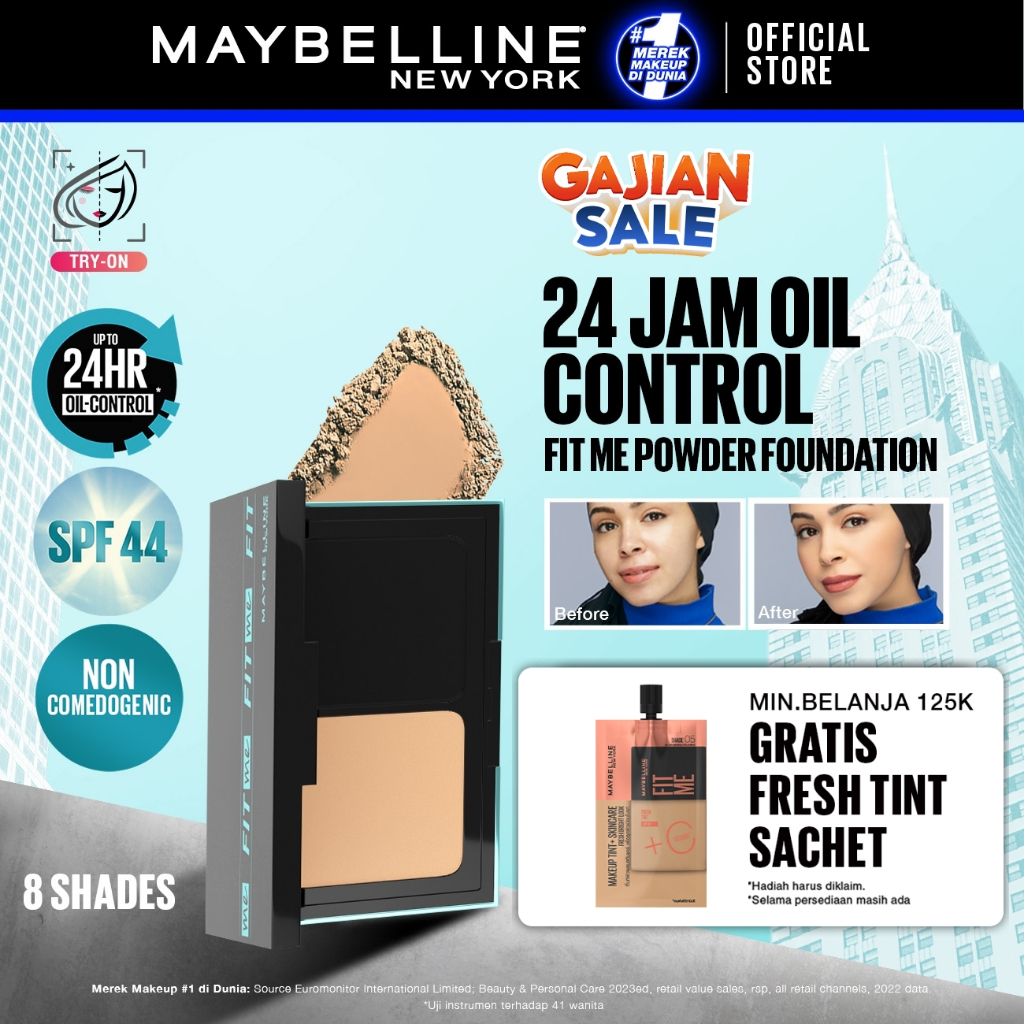 Jual MAYBELLINE OFFICIAL Fit Me 24HR Oil Control Powder Foundation