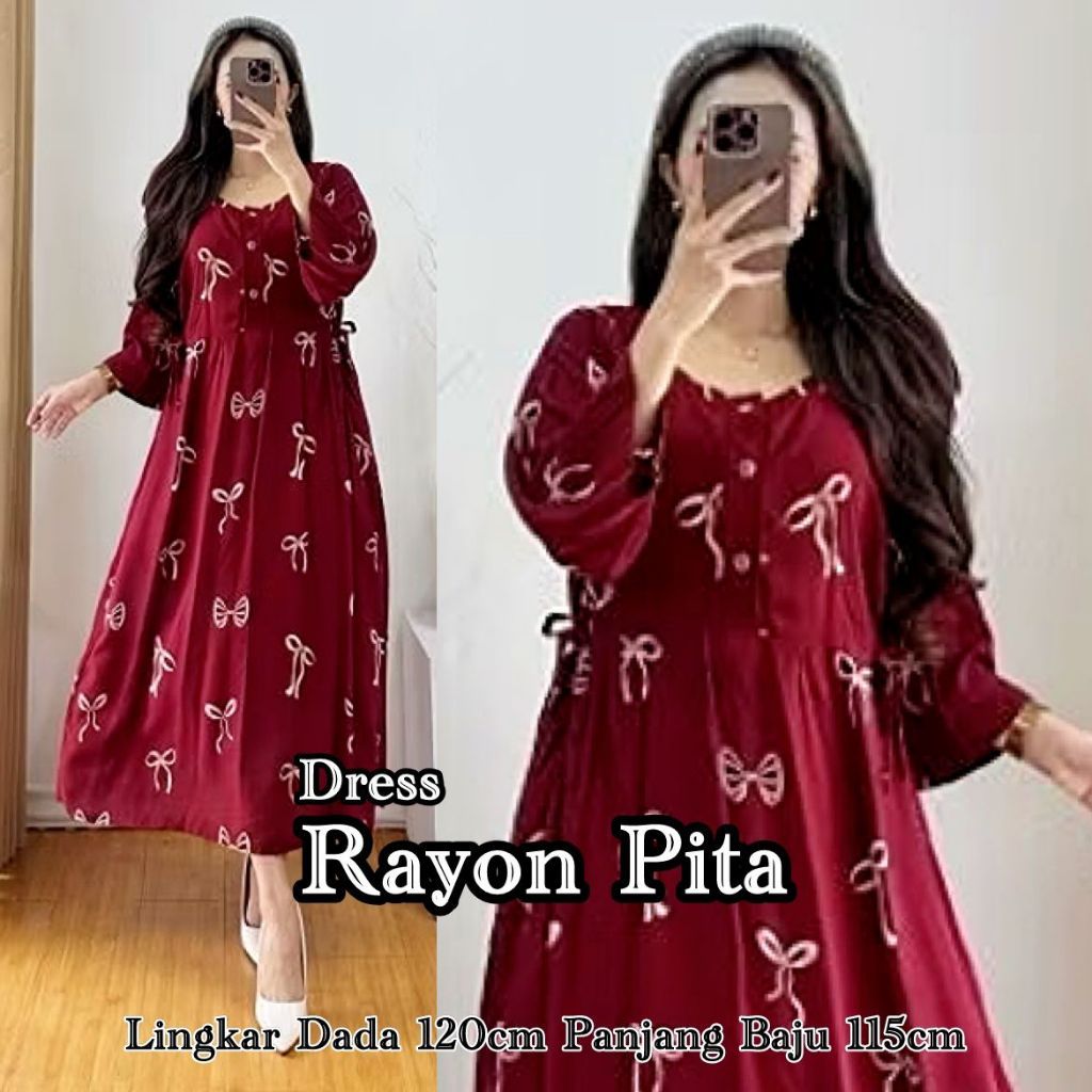 Daster Dress Chibi Pita Rayon Adem Wanita