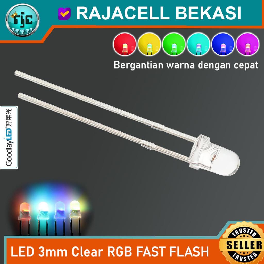 Jual LED RGB Fast Flashing 3mm Diode Ultra Bright Round Through Hole ...