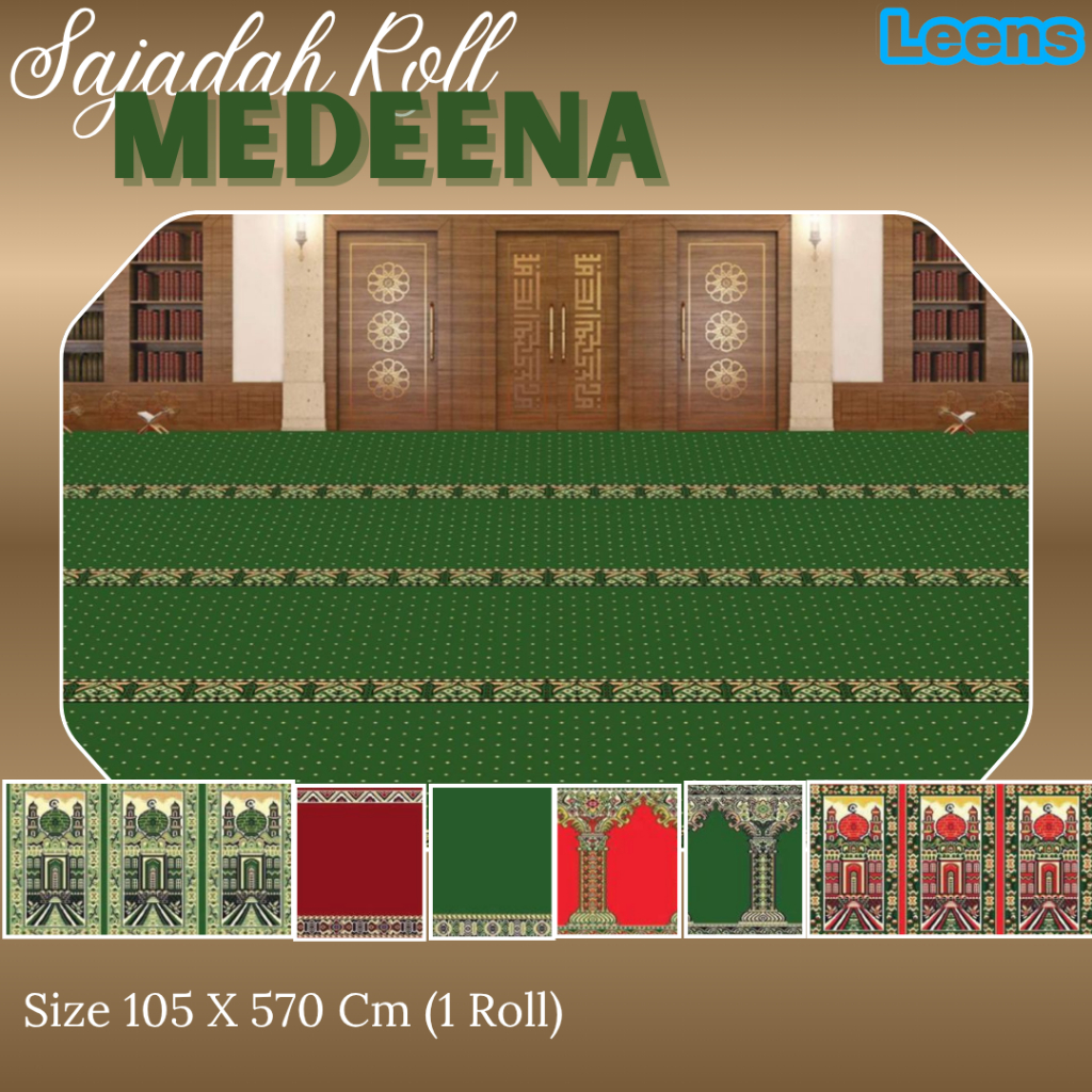 Jual Sajadah Masjid Roll Medeena 105x570 cm | Tebal 8mm | Anti Slip ...
