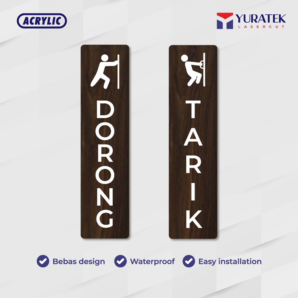 Jual YLC Sign Board Wood Tarik Dorong Pintu UV Printing Kayu Akrilik ...