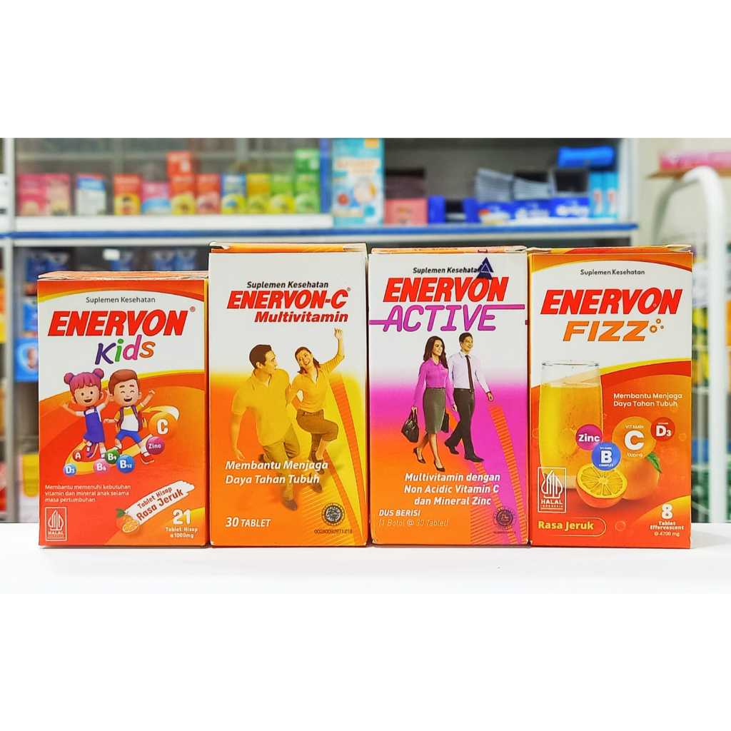 Jual ENERVON KIDS, ENERVON-C, ACTIVE & FIZZ 1 BOTOL ISI 8, 21 & 30 ...