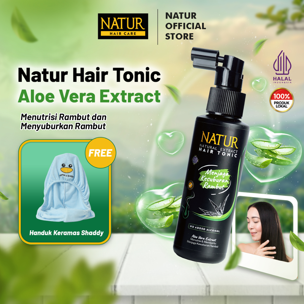 Jual Natur Hair Tonic Aloe Vera 90ml – Terlaris! Rambut Lebat, Sehat ...