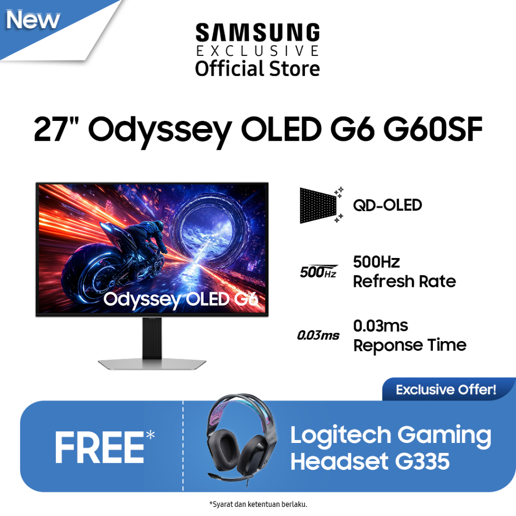Jual Samsung 27" Odyssey OLED G6 G60SF QHD 500Hz Gaming Monitor ...