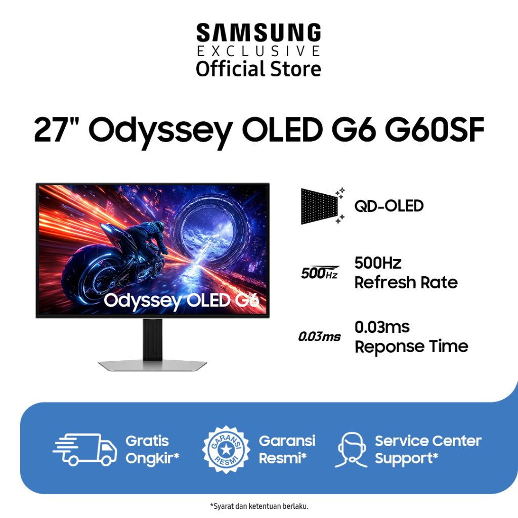 Jual Samsung 27" Odyssey OLED G6 G60SF QHD 500Hz Gaming Monitor ...