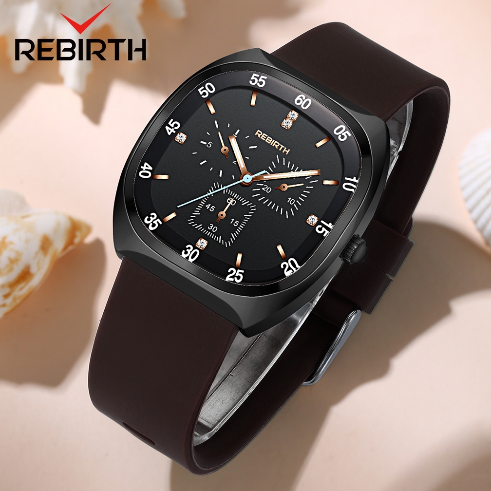 Jual REBIRTH Jam Tangan Wanita Anti Air Classic Casual Diamond Dial ...