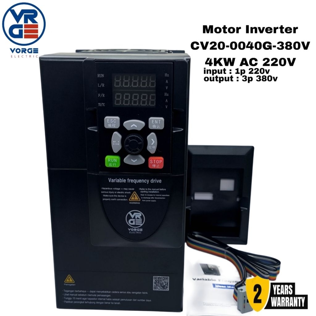Jual Motor Inverter CV20-0040G-380V 4KW AC 220V 1P - 380V 3P Single ...