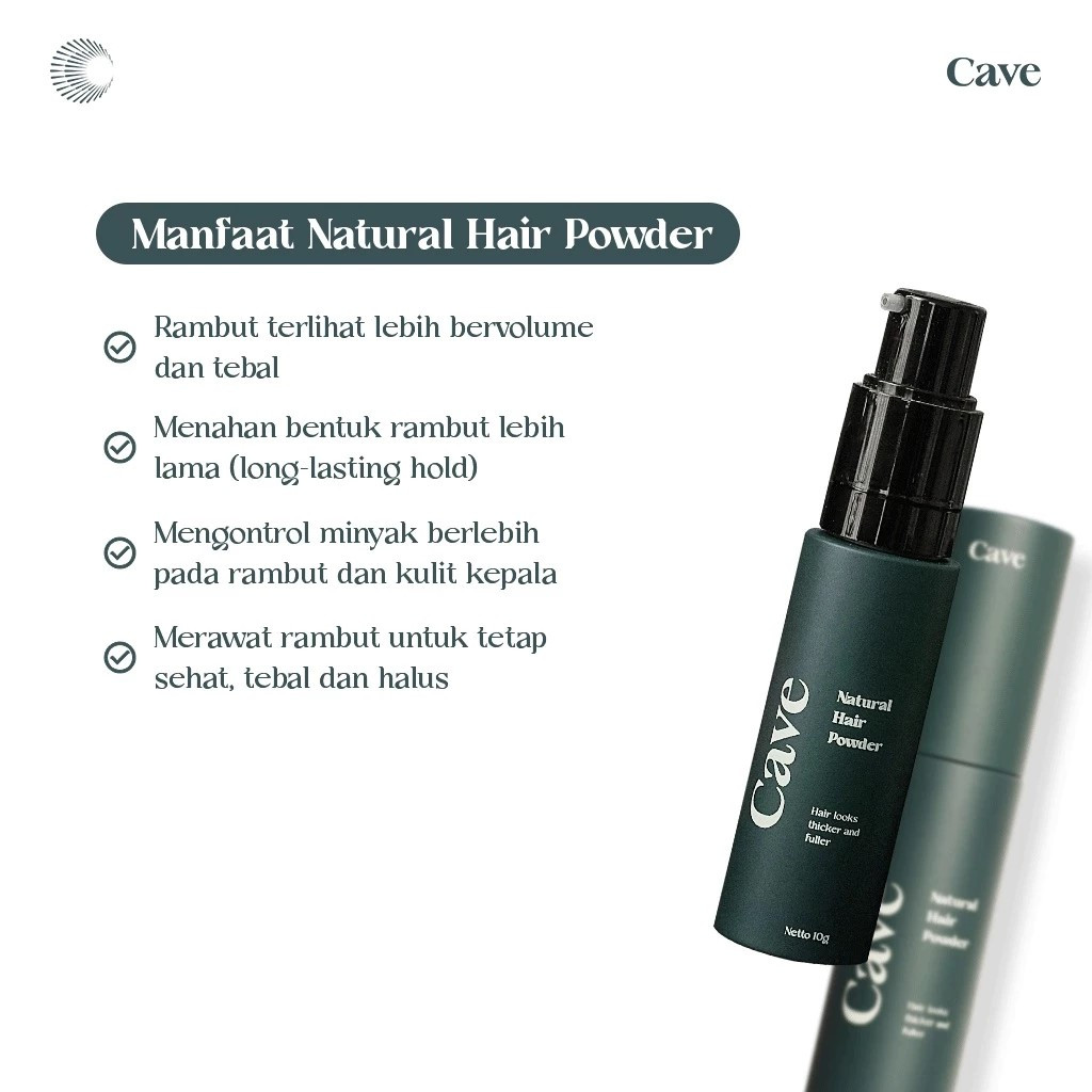 Jual CAVE Natural Hair Powder 10g - Bedak Styling Rambut Pria Membuat ...