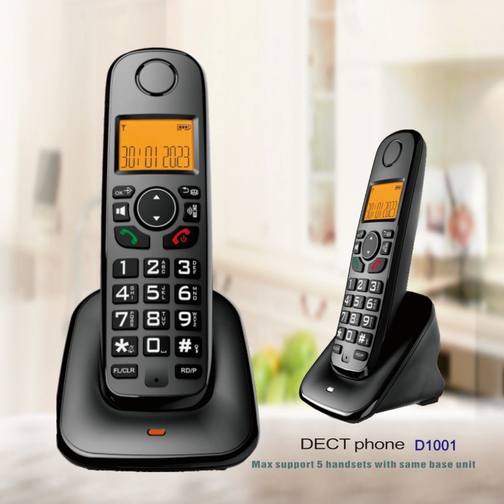 Jual Telepon Wireless D1001 Hitam Anti-Fingerprint | Shopee Indonesia