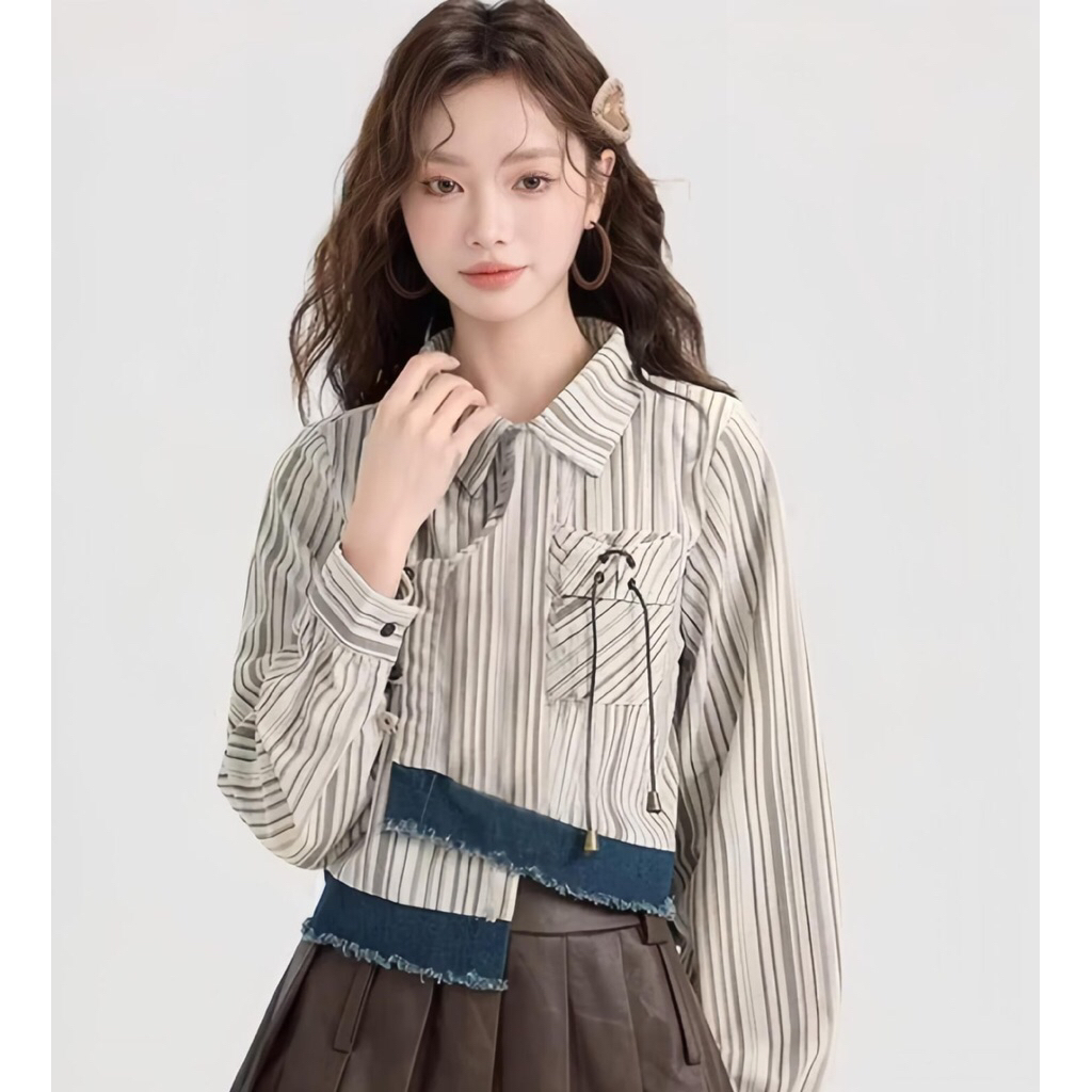Jual FADFAD kemeja unik lengan panjang dan kerah collar | Shopee Indonesia