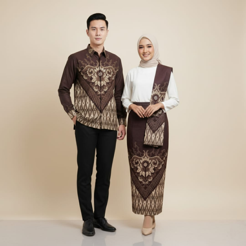 Jual Couple Batik Modern Set Kemeja Batik dan Rok Span Motif Rama ...