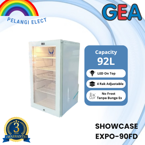 Jual GEA Showcase Display Cooler EXPO 90 FD 4 Rak No Frost / 90 CVD 3 ...