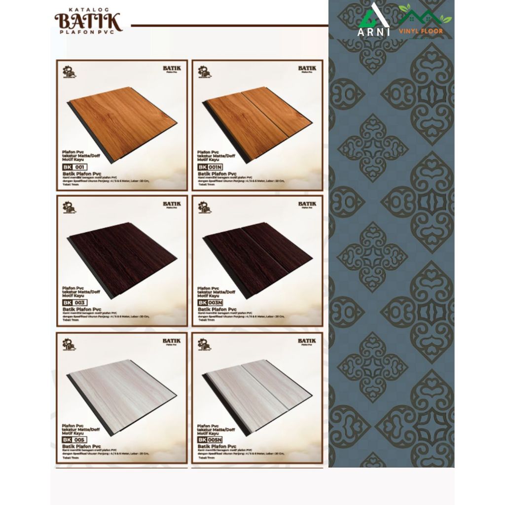 Jual Plafon PVC Batik Motif Kayu - Golden Roof | Shopee Indonesia
