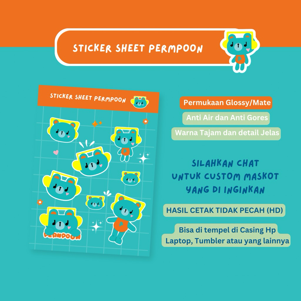Jual Sticker Sheet Permpoon Pondphuwin - Dekorasi Sticker GMMTV Cute ...