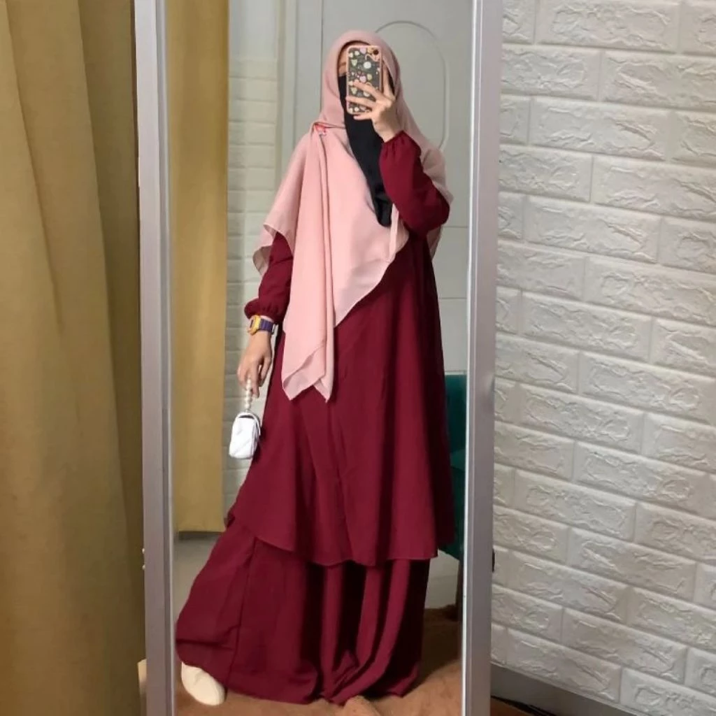 Gamis Malaysia Ceruty Babydoll Tampilan Keseluruhan