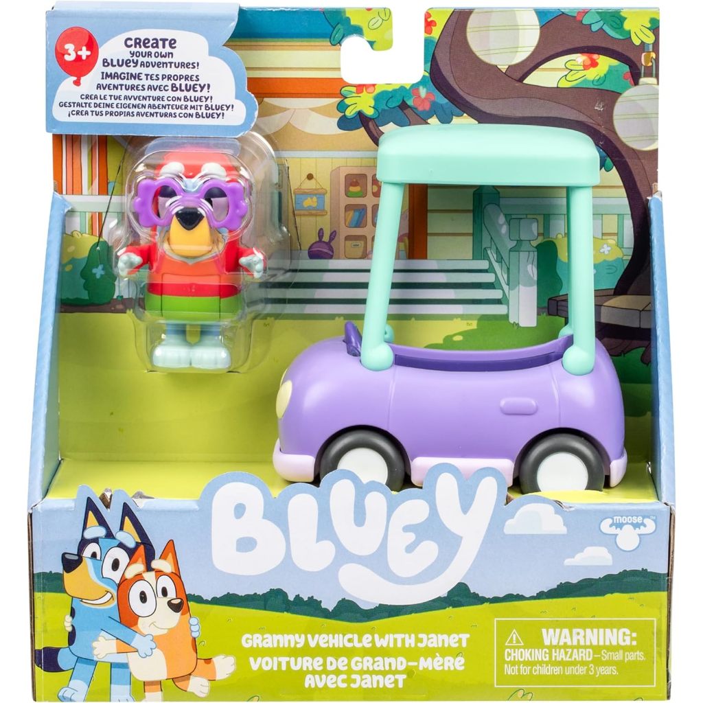 Jual Bluey Basic Granny Toddler Toy Car, 3” Articulated Janet Kids Toy ...